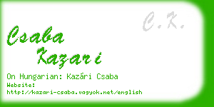 csaba kazari business card
